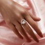 Round Pin Ring Settings For Half Drilled Pearl Bead,Solid 925 Sterling Silver Ring For Half Drilled Beads,Art Deco Round Ring,DIY Ring Supplies 1212133