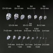 1Pcs Multiple Size Tear Pear Shape Moissanite Stone Faceted Imitated Diamond Loose Gemstone for DIY Engagement Ring D Color VVS1 Excellent Cut 4150005