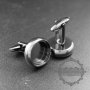 10Pcs 16MM Round Bezel 5MM Depth Gun Black Floating Cufflinks Tray 1500150-1