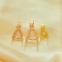 Triangle Prong Pendant Settings,Solid 925 Sterling Silver Rose Gold Plated Pendant Charm,Minimalist Triangle Pendant,DIY Pendant Supplies 1431495
