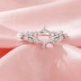 Hexagon Prong Ring Settings,Solid 14K 18K Gold Moissanite Ring,Tree Branch Leaf Moissanite Hexagon Ring,DIY Ring Supplies 1294982