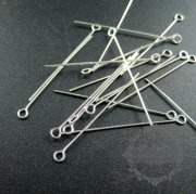 20Pcs 0.5X30MM 24Gauge Solid 925 Sterling Silver Loop Pin 9 Pin DIY Jewelry Supplies Findings 1512011