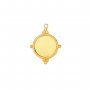 12MM Vintage Styles Round Bezel Stainless Steel Pendant Settings,Yellow Gold Rhodium Round Pendant Charm,DIY Pendant Blank Supplies 1411472