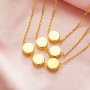 Keepsake Breast Milk Round Bezel Pendant Settings,Solid Back Solid 14K 18K Gold Necklace,DIY Jewelry With Necklace Chain 16''+2'' 1411467