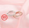 Dainty Moissanite Diamond April Birthstone Stackable Ring Wedding Engagement Full Band Antiqued Eternity Ring Rose Gold Plated Solid 925 Sterling Silver 1294257