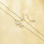 Keepsake Breast Milk Resin Round Pin Heart Solid 925 Sterling Silver Necklace Settings For Half Drilled Pearl Bead,Double Heart Necklace,DIY Necklace Supplies 16