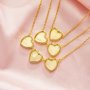 Keepsake Breast Milk Heart Bezel Pendant Settings,Solid Back Solid 14K 18K Gold Necklace,DIY Jewelry With Necklace Chain 16''+2'' 1431511