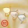 10x14MM Keepsake Breast Milk Resin Pear Bezel Ring Settings,Solid Back Pear Bezel Ring,Solid 925 Sterling Silver Rose Gold Plated Ring,DIY Ring Supplies 1294651