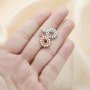 5x7MM Halo Oval Prongs Pendant Settings,Flower Solid 925 Sterling Silver Rose Gold Plated Pendant Charm,Vintage Styles Charm,DIY Gemstone Supplies 1431197