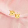 Keepsake Breast Milk Resin Ball Round Pin Cat Solid 14K 18K Gold Studs Earrings Settings for Half Drilled Pearl Bead,DIY Earring Supplies 1706226