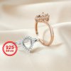Keepsake Pear Prong Ring Settings for Faceted Gemstone Rose Gold Plated Solid 925 Sterling Silver Adjustable DIY Ring Bezel Supplies 1294263