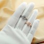 6x8MM Oval Prong Ring Settings,Birthstone Stacker Ring Band,Flower Stackable Solid 925 Sterling Silver Rose Gold Plated Ring,DIY Ring Set 1294557