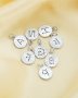 10MM Round Initial Letter Charm,Solid 925 Sterling Silver Rhodium Plated Charm,Alphabet Charm,DIY Custom Name Charm 1431173