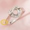 Halo Round Prong Ring Setttings Heart Love Memory Jewelry Solid 14K 18K Gold DIY Ring Blank Wedding Band for Gemstone 1210080-1