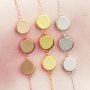 6MM Round Keepsake Breast Milk Bezel Settings Resin Solid 14K Gold DIY Pendant Bezel Necklace Chain 18''+2'' 1411304-1