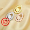 6x8MM Keepsake Breast Milk Bezel Pear Pendant Settings,Art Deco Solid 925 Sterling Silver Rose Gold Plated Pendant Charm,DIY Memory Jewelry Supplies 1431146