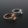 1Pcs Oval Prong Ring Settings Blank Adjustable Simple Rose Gold Plated Solid 925 Sterling Silver DIY Bezel for Gemstone 1224044