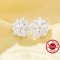 Flower Simulated Diamond Studs Earrings With White Cubic Zirconia,Solid 925 Sterling Silver Earrings,Vintage Art Deco Earrings 6390122