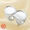 13*18MM Breast Milk Resin Oval Bezel Ring Settings,Solid Back 925 Sterling Silver Ring,Men's Ring Settings,DIY Ring Supplies 1222069