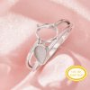 Keepsake Breast Milk Resin 4x6MM Pear Bezel Settings,Solid 14K 18K Gold Ring,2 Stone Prong Ring Settings,With 6x8MM Oval Stone Prong Settings 1294989