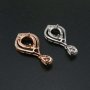 1Pcs Pear Prong Pendant Settings Rose Gold Plated Solid 925 Sterling Silver Charm Bezel Tray DIY Supplies for Gemstone 1431055