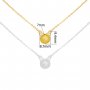 Keepsake Breast Milk Resin Ball Round Pin Pendant Necklace Settings for 8-9MM Half Drilled Pearl Bead,Cat Art Deco Solid 925 Sterling Silver Gold Plated Chain Necklace 16''+2'' 1431498