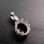 1Pcs 8X10MM Oval Crown Bezel Settings With Cz Stone Bail Solid 925 Sterling Silver DIY Pendant Charm Tray 1421092