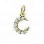 8MM Pave CZ Stone Moon Charm,Solid 925 Sterling Silver Gold Plated Pendant Charm,DIY Pendant Charm Supplies 1431193