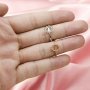 6x8MM Keepsake Breast Milk Art Deco Oval Prongs Ring Settings Resin Solid 14K Gold DIY Flower Ring Blank Band 1224019-1