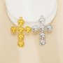 6 Stones Keepsake Breast Milk Resin Round Bezel Cross Pendant Settings,Stainless Steel Yellow Gold Silver Cross Pendant,DIY Pendant Blank 1411476