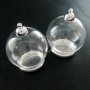 6pcs 30mm round silver plated bulb vial glass bottle with 20mm open mouth DIY pendant charm supplies 1820251