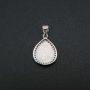 1Pcs Pear Pendant Bezel for Breast Milk Cabochon Solid 925 Sterling Silver Charm Settings DIY Supplies 1431069