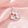 Keepsake Breast Milk Resin Hexagon Bezel Pendant Settings,Honeycomb Solid 925 Sterling Silver Pendant Charm,DIY Pendant Supplies 1431418-1