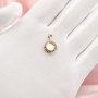 8MM Keepsake Breast Milk Round Pendant Bezel with Birthstone,Solid 14K 18K Gold Charm,Halo Birthstone Deco Charm,DIY Solid Back Charm Bezel For Resin 1411326