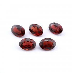 5Pcs Oval Red Garnet January Birthstone Faceted Cut Loose Gemstone Natural Semi Precious Stone DIY Jewelry Supplies 4120124