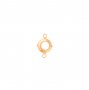 Two Loops Round Prongs Bezel Pendant Settings,Rose Gold Plated Stainless Steel Pendant Charm,Round Two Loops Charm Pendant,Simple Pendant Blank 1411435