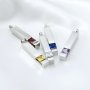 Keepsake Ash Canister Cremation Urn Set Color CZ Stone Birthstone Stick Stainless Steel Wish Vial Pendant Prayer Box 6x38MM 1190037