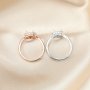 Keepsake Pear Prong Ring Settings for Faceted Gemstone Rose Gold Plated Solid 925 Sterling Silver Adjustable DIY Ring Bezel Supplies 1294263