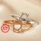 1Pcs Multiple Sizes Bamboo Branch Rose Gold Silver Oval Gems Cz Stone Prong Bezel Solid 925 Sterling Silver Adjustable Ring Settings 1224015