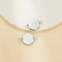 8MM Round Stainless Steel Pendant Settings With Two Loops,Minimalist Hexagon Pendant Charm Connector,DIY Pendant Blank Supplies 1431545