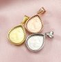Keepsake Breast Milk Solid 14K Gold Pear Pendant Settings for Gemstone with Moissanite Accents DIY Supplies 1431069-1