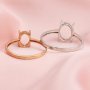 Mulitiple Size Classic Oval Solid 14K Rose Gold Bezel Adjustable Prong Ring Settings for DIY Gemstone Moissanite Diamond 1222013-1