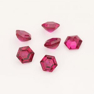 1Pcs Hexagon Cut Ruby Faceted Stone Lab Created,July Birthstone,Red Faceted Loose Gemstone,DIY Jewelry Supplies 4160063