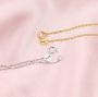 Keepsake Breast Milk Round Halo Heart Prong Pendant Settings Solid 14K Gold Necklace DIY Gemstone Bezel 1411293