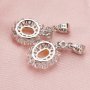Keepsake Breast Milk 4x6MM Art Deco Oval Prong Pendant Settings Solid 14K Gold Moissanite Accents DIY Gemstone Charm Bezel 1421123-1