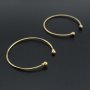 1Pcs Vintage Style Brass Bronze Gold Plated Screwed Ball End Bracelet Bangle DIY Beading Supplies 58MM Diameter 1900235