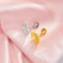 Keepsake Breast Milk Ball Flower Pin Pendant Settings for Half Drilled Pearl Bead,Solid 14K 18K Gold Pendant,DIY Pendant Supplies 1431510
