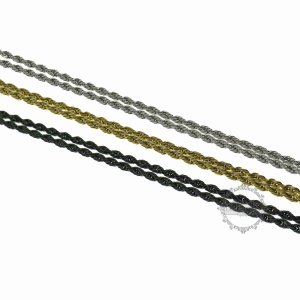 1pcs 50-60cm stainless steel silver gold black rolo twist thick necklace chain DIY jewelry supplies 1320003-3