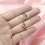 Keepsake Breast Milk Halo Square Cushion Prong Ring Settings Resin Solid 14K Gold Moissanite Accents DIY Ring Blank Band for Gemstone 1294112-1