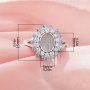 Keepsake Breast Milk Resin Oval Ring Bezel Settings,Double Halo Color CZ Stone Solid 14K 18K Gold Ring,Art Deco Solid Back Ring,DIY Ring Supplies For Gemstone 1222151